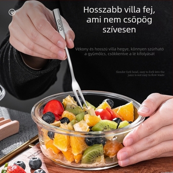 Gyümölcsvilla 316 rozsdamentes acélból, tükröző felület, CCKO logó nyomtatva, modern minimalista stílus