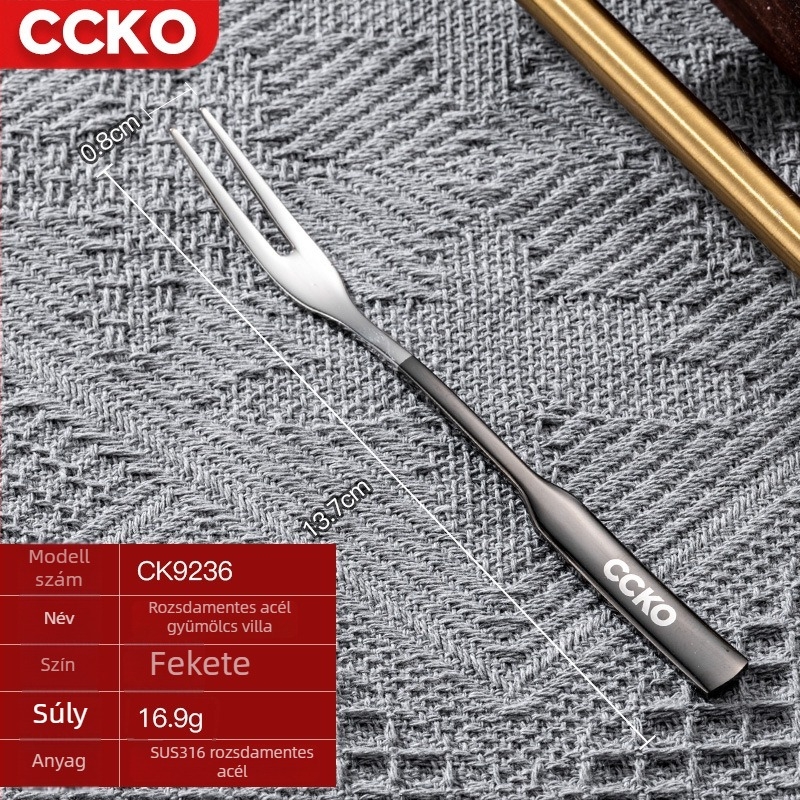 Gyümölcsvilla 316 rozsdamentes acélból, tükröző felület, CCKO logó nyomtatva, modern minimalista stílus