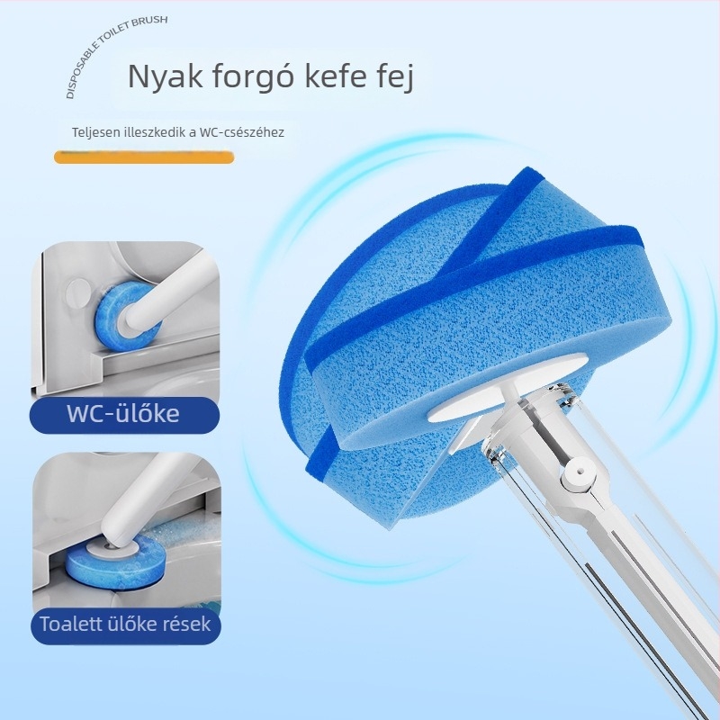 Good Helper falra szerelt WC-kefe, 7 cserélhető fejjel, háztartási használatra – holttér nélkül, műanyag kivitel