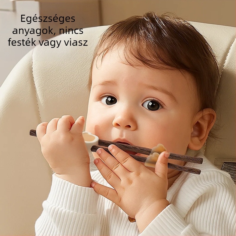 Gyerekeknek szánt edzőpálcikák – csúszásmentes, 12 hónaptól, 1 készlet, gyermek stílus, új kínai stílus