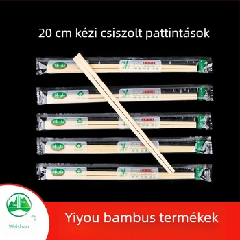 Weishan márkájú egyszer használatos bambusz evőpálcikák logóval, testreszabható feldolgozás, biológiailag lebomlóak, ideális kínai ételek csomagolásához