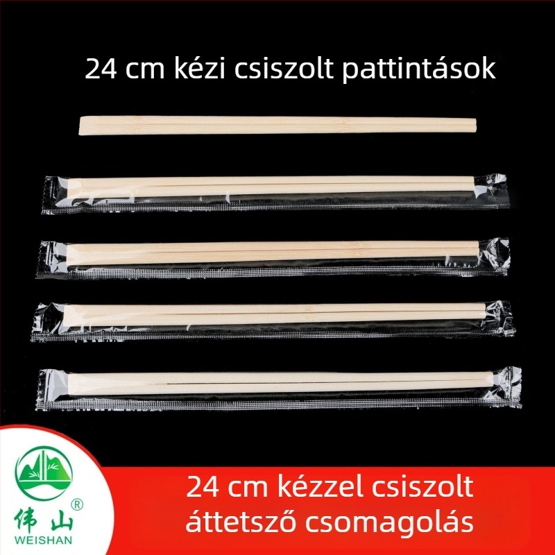 Weishan márkájú egyszer használatos bambusz evőpálcikák logóval, testreszabható feldolgozás, biológiailag lebomlóak, ideális kínai ételek csomagolásához