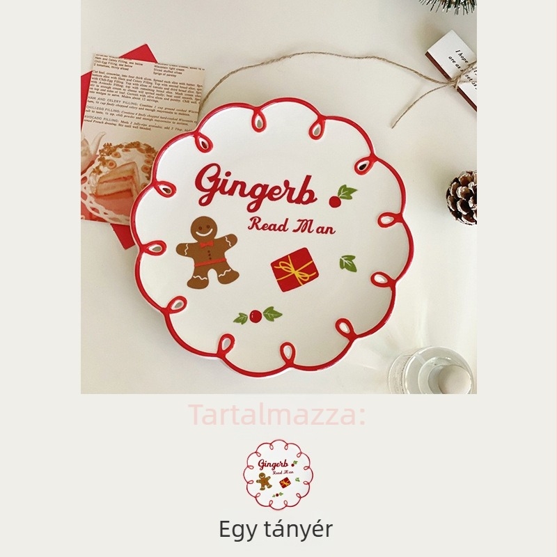 Porcelán kerek desszerttál virágmintával, modern egyszerű stílus, mikrohullámú sütőben használható