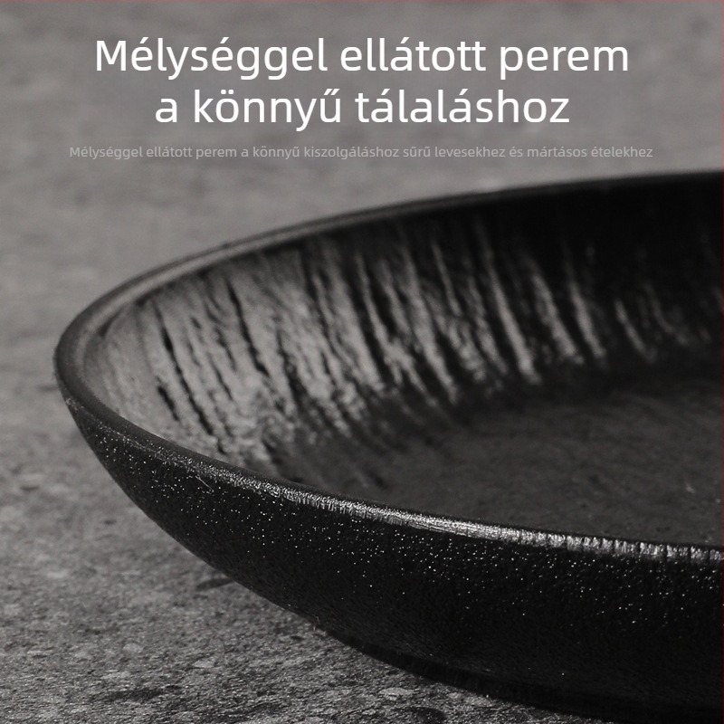 Csonttál, műanyagból, kerek formájú, modern minimalista stílus, logónyomás és testreszabás elérhető.