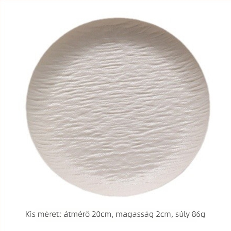 Csonttál, műanyagból, kerek formájú, modern minimalista stílus, logónyomás és testreszabás elérhető.