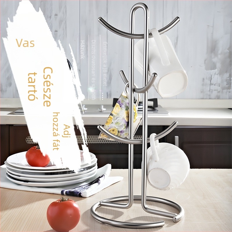 Csészetartó - Vasdrót, Könnyű luxus retro stílus, Fúrás nélküli szerelés, 850 g, 2023-ban megjelent