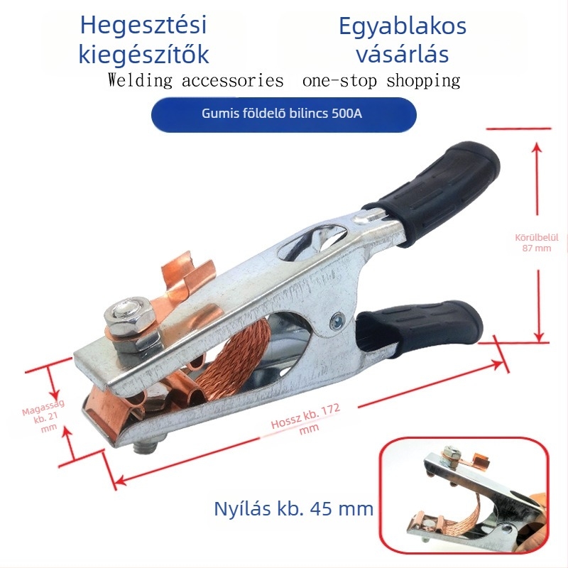 Kaifa földelő vezetőcsipesz, 500A, vasból, hegesztéshez