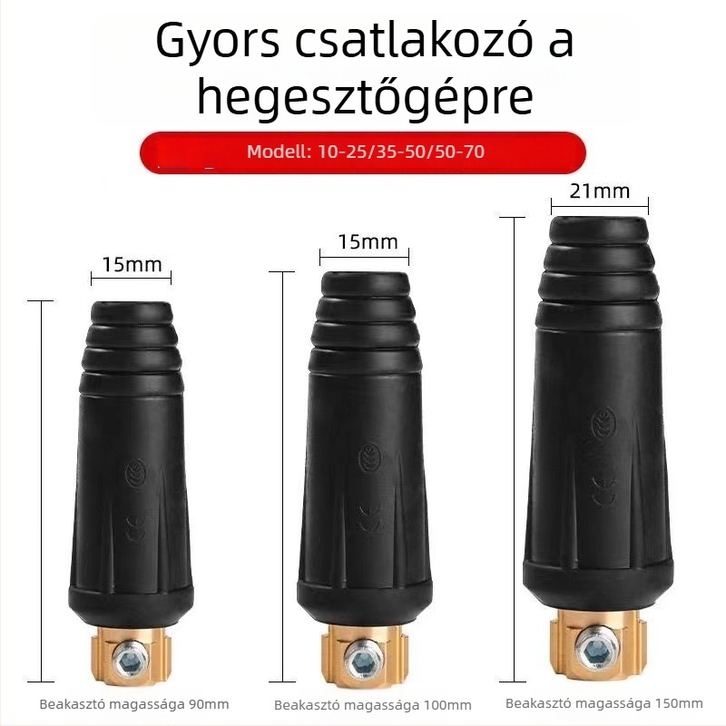Elektrohegesztőgép csatlakozó aljzat, tiszta réz érintkezők, gyorscsatlakozás, modell DKJ10-2535-50-70