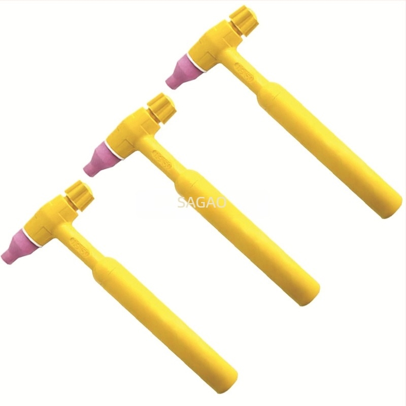 SAGAO QQ150A argon ívhegesztő pisztoly kiegészítői QQ150A-hoz, Bakelit pisztolyle fej, 213 mm hosszú, 50–150 A