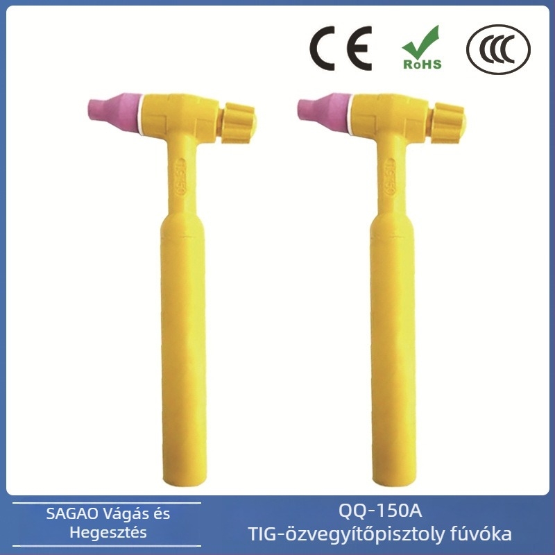 SAGAO QQ150A argon ívhegesztő pisztoly kiegészítői QQ150A-hoz, Bakelit pisztolyle fej, 213 mm hosszú, 50–150 A