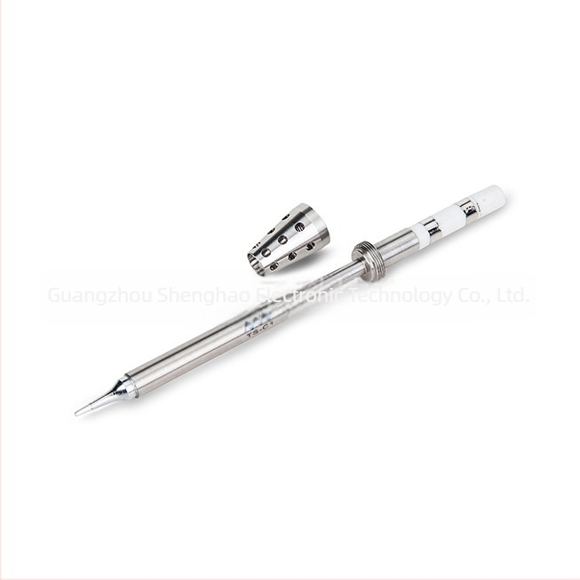 TS100 forrasztópáka tartozékok: patkó alakú fej, speciális hegyes csúcs, TS-ILS fűtőmag, TS-C1 forrasztófej