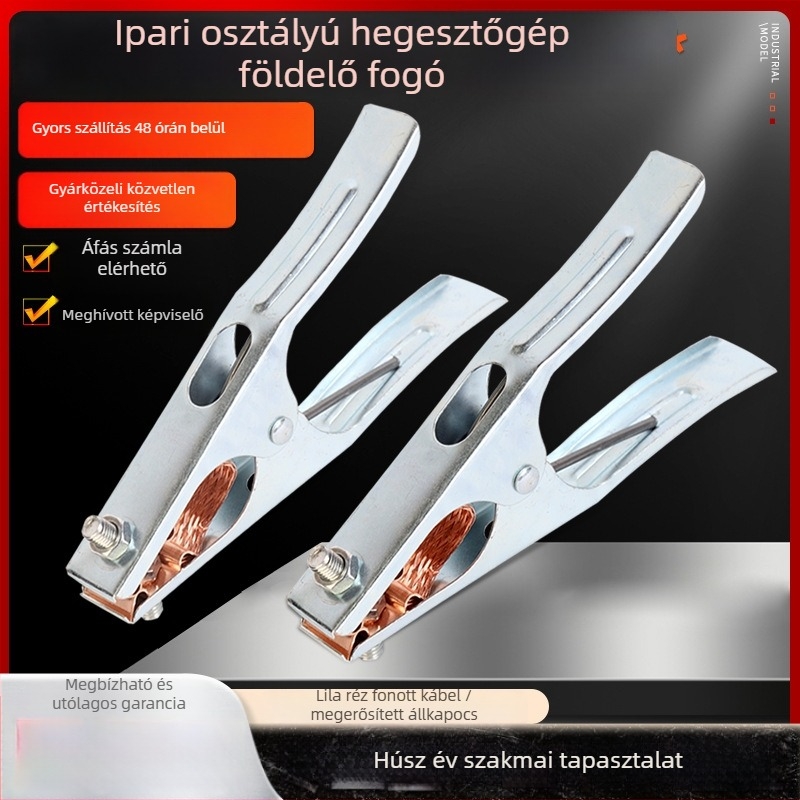 Hegesztőgép földelő csipesz bőr borítással, amerikai stílus, vasból, modellek 300A és 500A, hegesztéshez és vágáshoz