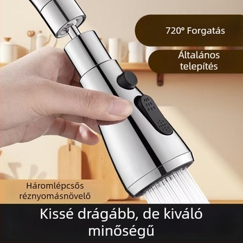 Konyhai csaptelek hosszabbítója fröccsenés elleni védelemmel, univerzális csuklóval és kinyúlással, kompatibilis a 2024070301 modellel