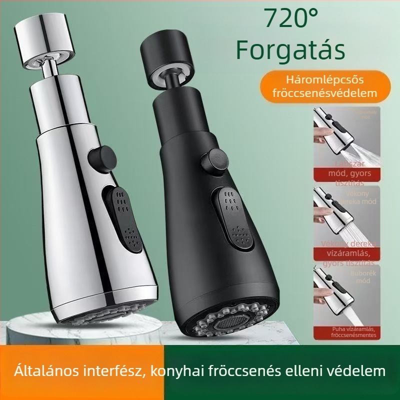 Konyhai csaptelek hosszabbítója fröccsenés elleni védelemmel, univerzális csuklóval és kinyúlással, kompatibilis a 2024070301 modellel