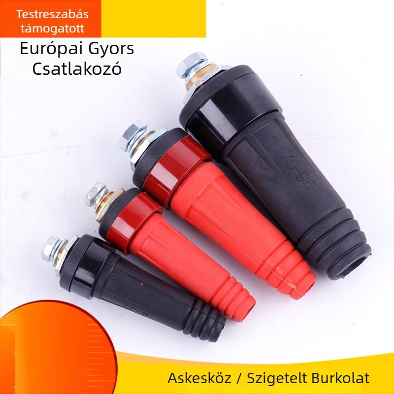 Hegesztőgép gyors csatlakozó, 50 mm² négyszögletes csatlakozó, európai gyors aljzat 10-25, Hao Ye