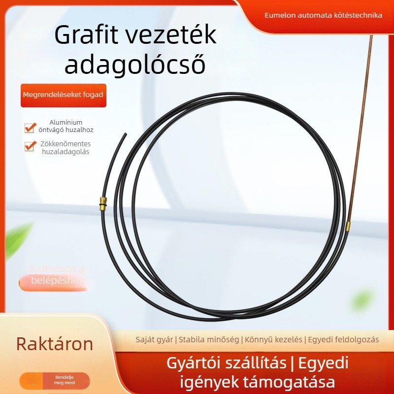 Grafit huzalszál adagolócső alumíniumhegesztéshez, vízhűtéses, kompatibilis az alumíniumhegesztő pisztollyal