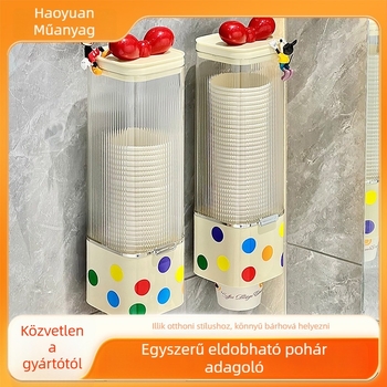 Műanyag pohártartó falra szerelhető - fúrás nélkül, modern minimalist stílus, pohár tároló otthoni víz diszpenzserhez