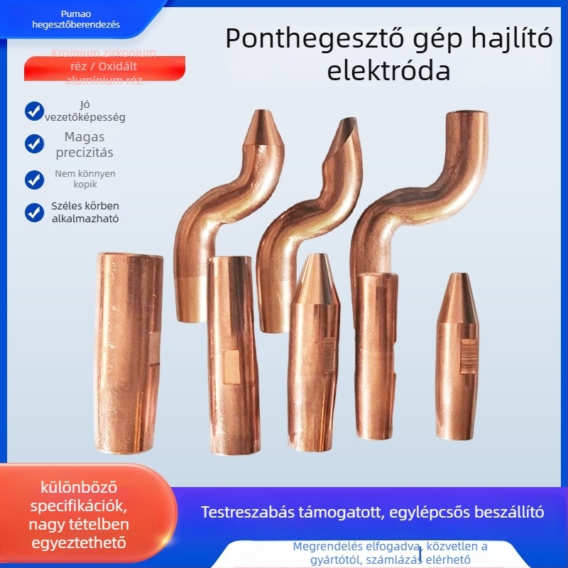 Ponthegesztéshez kiegészítők — S-formájú hajlított elektróda, Pumao, Chromium Zirconium Copper, vastagított kivitel