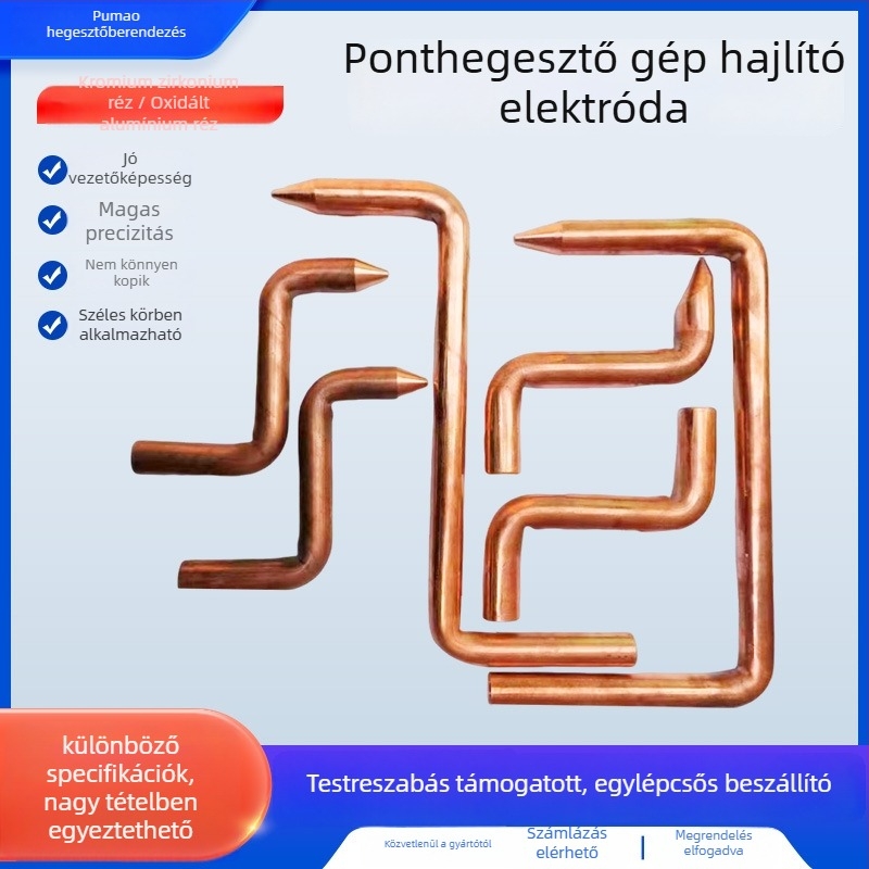Ponthegesztéshez kiegészítők — S-formájú hajlított elektróda, Pumao, Chromium Zirconium Copper, vastagított kivitel