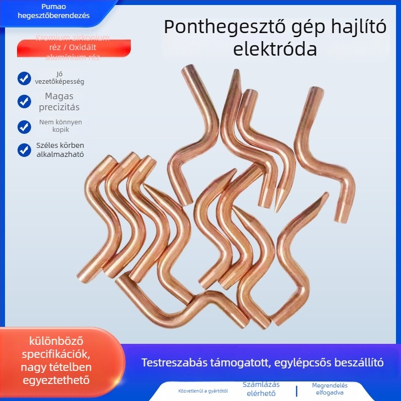 Ponthegesztéshez kiegészítők — S-formájú hajlított elektróda, Pumao, Chromium Zirconium Copper, vastagított kivitel