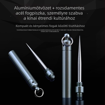 Rozsdamentes acél interdental fogpiszkáló, hordozható multifunkciós eszköz, minimalist dizájn