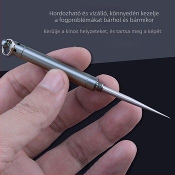 Rozsdamentes acél interdental fogpiszkáló, hordozható multifunkciós eszköz, minimalist dizájn