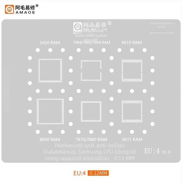 Samsung sorozathoz készült acélszövet háló készlet – ónbevonatos háló, Shenzhen eredetű, Amao Easy Repair márka