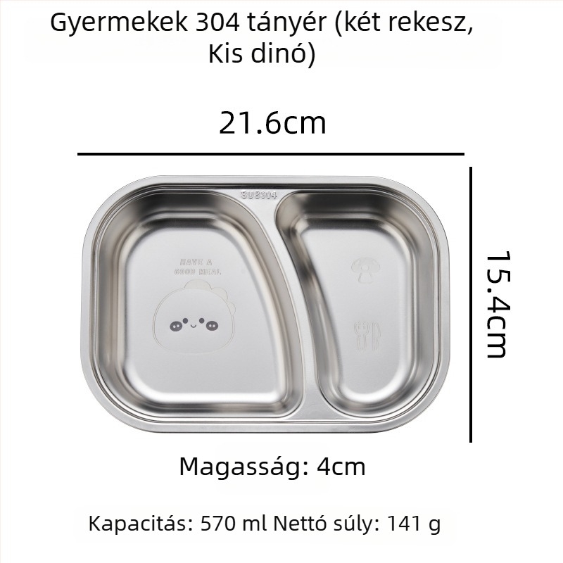 Hongjunda 304 rozsdamentes acél gyerek étlap, 6 hónapos kortól, modern minimalista stílus