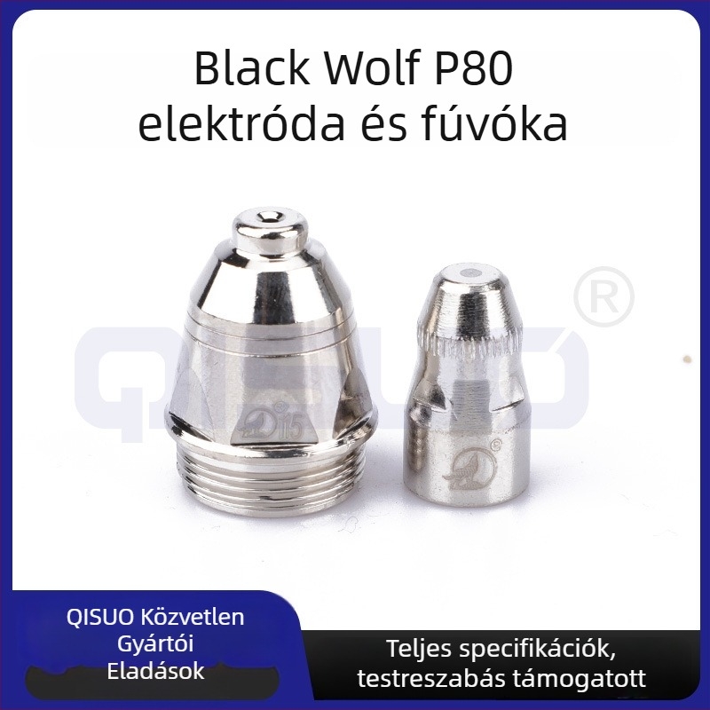 P80 plazmás vágóduza, réz elektróda, hegesztőpisztoly-kiegészítők, 100 A