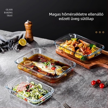 Téglalap alakú hőálló üvegsütő edény, sütőben és mikróban használható, testreszabható