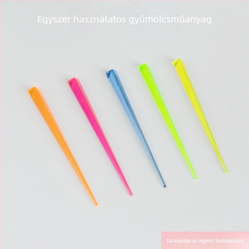 Leyu műanyag gyümölcs villa - egyszer használatos, modern minimalista stílus, logó nyomtatás lehetséges