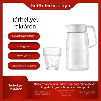 Nordic stílusú hőálló üvegből készült hideg víz kancsó készlet, 5 darabos, poharakkal