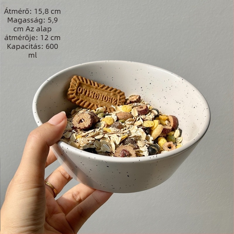 Kerámiából készült tál hullám-pontos mintával, kerek, modern-minimalista stílusú, mikróhullámú sütőben használható