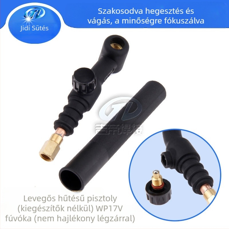 WP-17 argon TIG hegesztőpisztoly, léghűtéses, hajlékony, kézben tartható, 150A