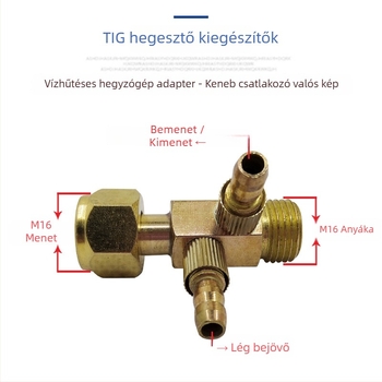 Argon ívhegesztés adapter – WP-18 vízhűtéses hegesztőpisztoly, teljes réz test, Kenbi csatlakozó, átalakító csatlakozó
