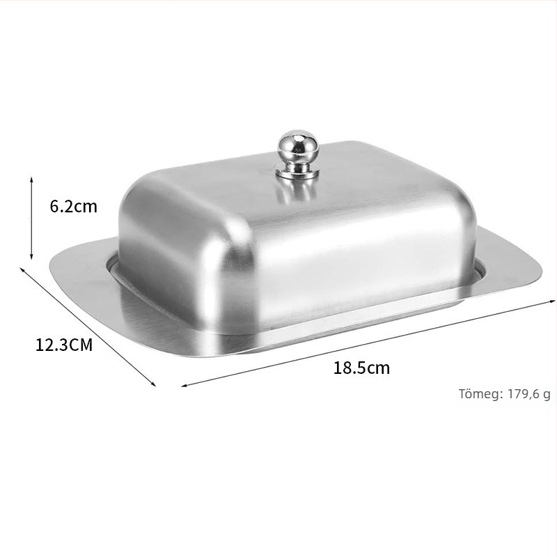 Rozsdamentes acél vajtartó doboz – modern minimalist design, logó nyomtatás elérhető, testreszabás, prémium minőség