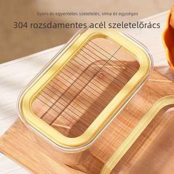 Expo Vajtároló Fedéllel, PC Anyag, Élelmiszerbiztonságos Tárolás Vaj és Sajt Számára, Modern Minimalista Dizájn