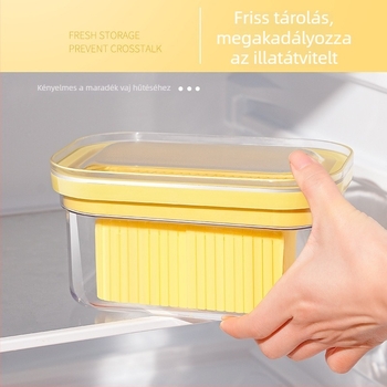 Expo Vajtároló Fedéllel, PC Anyag, Élelmiszerbiztonságos Tárolás Vaj és Sajt Számára, Modern Minimalista Dizájn