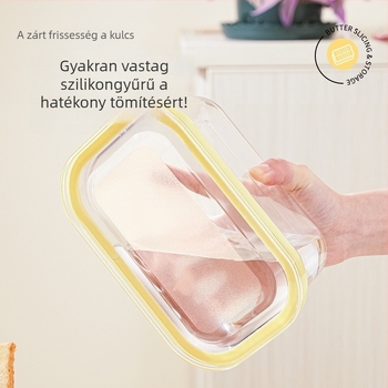 Expo Vajtároló Fedéllel, PC Anyag, Élelmiszerbiztonságos Tárolás Vaj és Sajt Számára, Modern Minimalista Dizájn