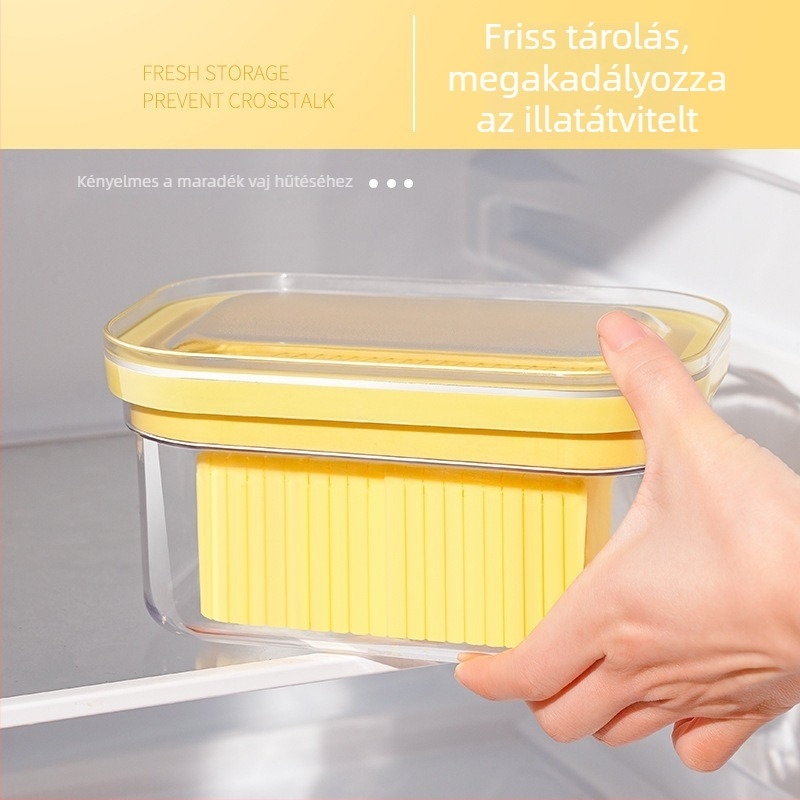 Expo Vajtároló Fedéllel, PC Anyag, Élelmiszerbiztonságos Tárolás Vaj és Sajt Számára, Modern Minimalista Dizájn