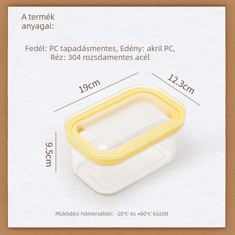 Expo Vajtároló Fedéllel, PC Anyag, Élelmiszerbiztonságos Tárolás Vaj és Sajt Számára, Modern Minimalista Dizájn
