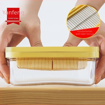 Vaj tároló fedéllel – zárt frissességű sajt tároló | Anyagok: PP, ABS, PS és 430 rozsdamentes acél | Nyomtatott logó, testreszabás elérhető