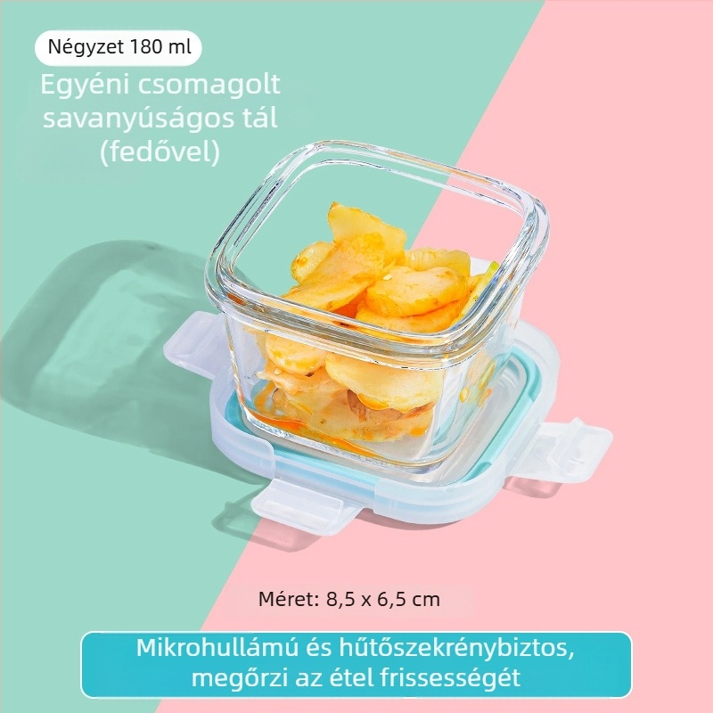 Baba üveg pároló tál és baba élelmiszer-tároló doboz – magas boroszilikát üveg; 6 hónapos kortól; márka Curve; készlet: egy