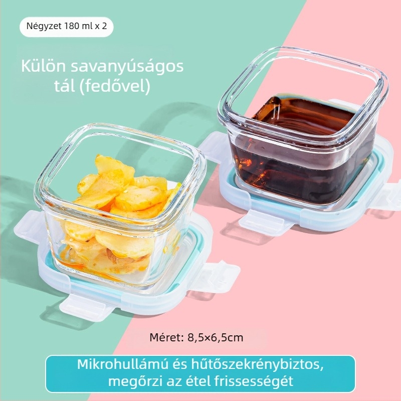 Baba üveg pároló tál és baba élelmiszer-tároló doboz – magas boroszilikát üveg; 6 hónapos kortól; márka Curve; készlet: egy