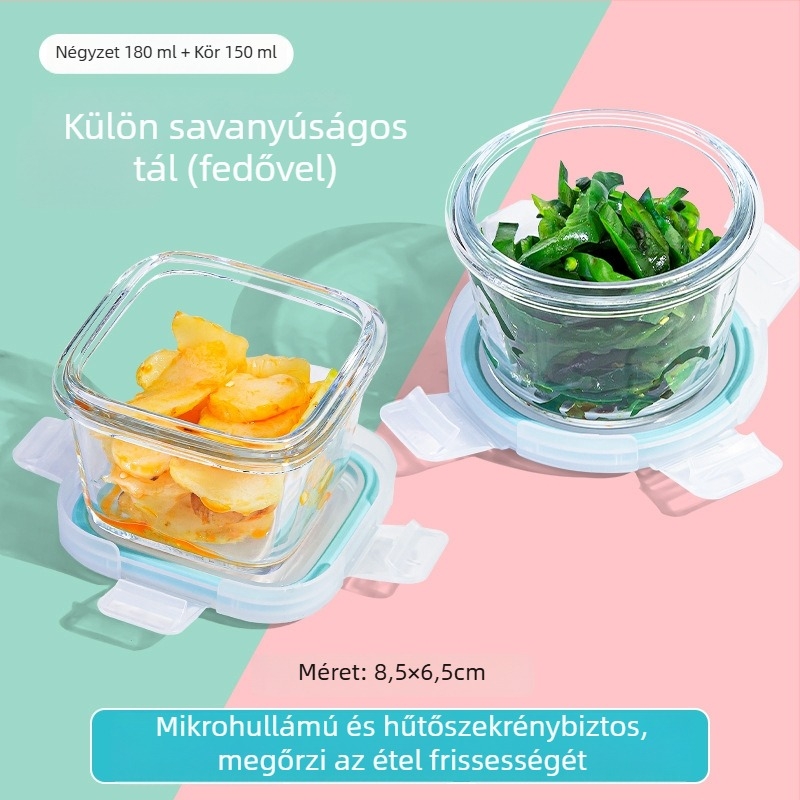 Baba üveg pároló tál és baba élelmiszer-tároló doboz – magas boroszilikát üveg; 6 hónapos kortól; márka Curve; készlet: egy