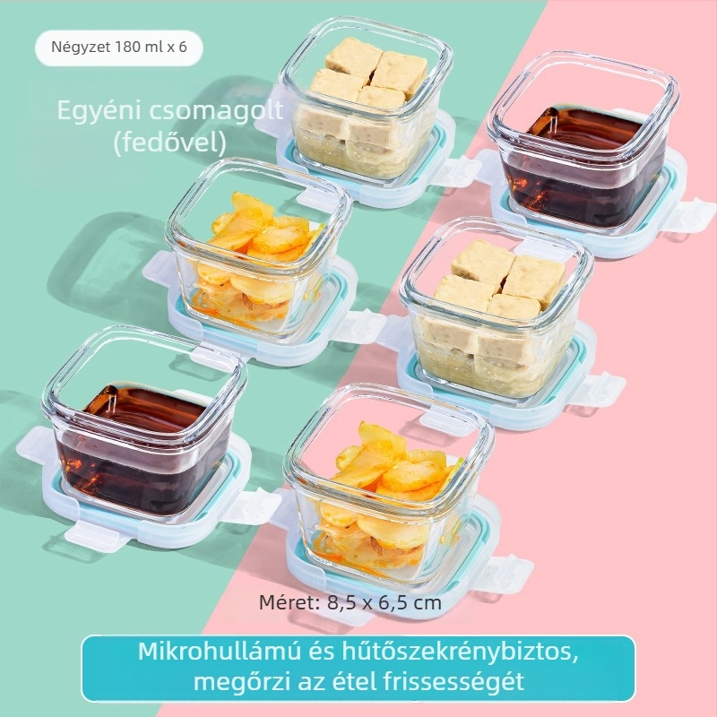Baba üveg pároló tál és baba élelmiszer-tároló doboz – magas boroszilikát üveg; 6 hónapos kortól; márka Curve; készlet: egy
