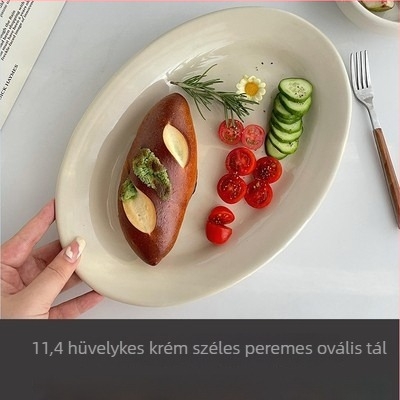 Porcelán ovális sushi tál - aláglazúros felület, modern minimalist stílus, mikrózható