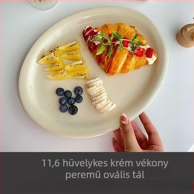 Porcelán ovális sushi tál - aláglazúros felület, modern minimalist stílus, mikrózható