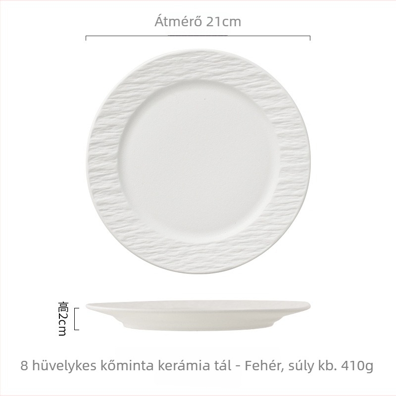 Porcelán vacsora tál kőhatású textúrával, nyugati stílusú lapos tál, modern minimalist design