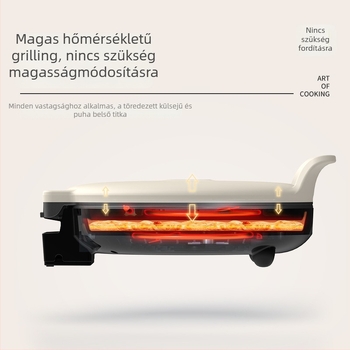 LR-J3436 elektromos sütőserpenyő kettős fűtéssel és függő grill dizájnnal, 4–5 fő részére, 220V/50Hz